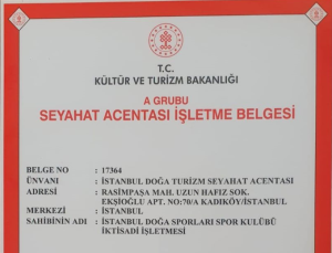 İstanbul Doğa Sporları Kulübü Seyahat Acentası Belgesi Aldı!